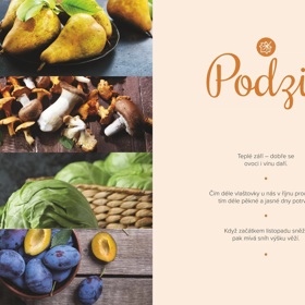 Kuchařská kniha Náš rok v kuchyni je rozdělená na jednotlivá roční období.