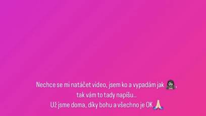 FOTO: Poté vydala vyjádření, že je v pořádku.