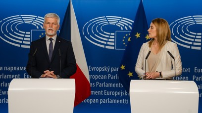 FOTO: Setkání prezidenta republiky s předsedkyní EP Robertou Metsolou.