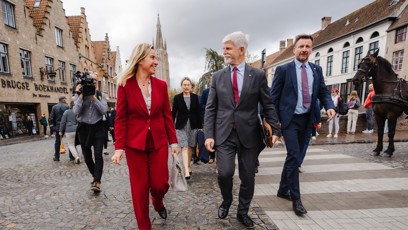 FOTO: Petr Pavel s Federicou Mogherini, rektorkou College of Europe.