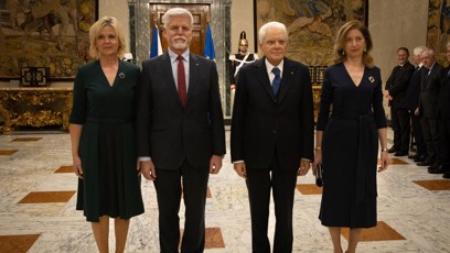 FOTO: Eva Pavlová a Petr Pavel při setkání s italským prezidentem.