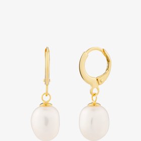 Stříbrné pozlacené náušnice s perlou, Nila, 1 499 Kč