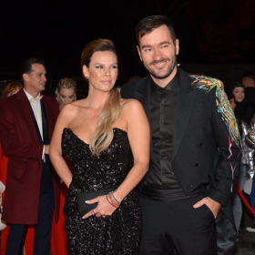 Zpěvák Marek Ztracený přišel na Českého slavíka v doprovodu své ženy Marcely. 