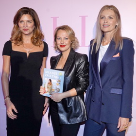 Supermodelka Daniela Peštová s šéfredaktorkou ELLE Czech Theou Prokop a nutriční terapeutkou Gabrielou Peacock.