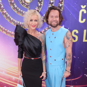 Richard Krajčo se svou ženou Karin Krajčo Babinskou na letošním předávání cen Český slavík. 