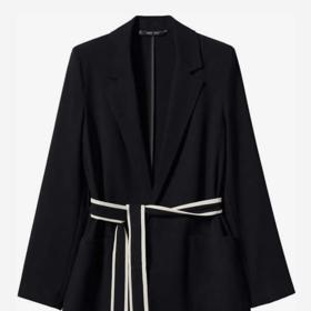 Sako s kontrastní vázačkou, Mango, 1 999 Kč