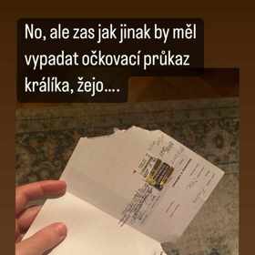 Anna Fixová se s fanoušky podělila o to, jak se Pan Čudl pustil do veterinárního průkazu.