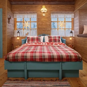 Přes Airbnb lze rezervovat pobyt od 18. - 21. prosince právě ve srubu Santa Clause.