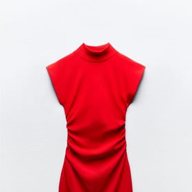 Nabírané minišaty se stojáčkem, Zara, 549 Kč