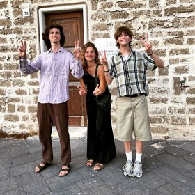 Tři děti Maroše Kramára. Zleva: Timur, Tamara, Marko.