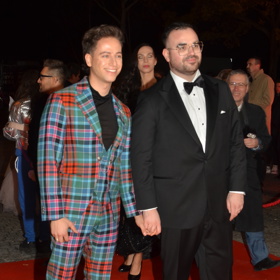 Milan Peroutka s Dominikem na předávání cen Český slavík.