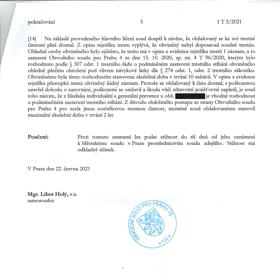 Výsledek soudu kvůli napadení Svatopluka Šídy.