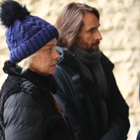 Herečka Veronika Jeníková dorazila na pohřeb Pavla Vondry.