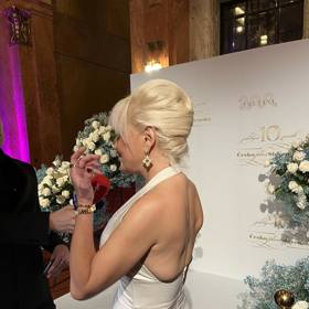 Účes Báry Nesvadbové na Česko-Slovenském plese v detailu. 