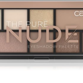 Výběr očních stínů začněte u odstínů nude a jejich vzájemné kombinace. Praktická paletka s širším spektrem barev, Catrice, 159 Kč)