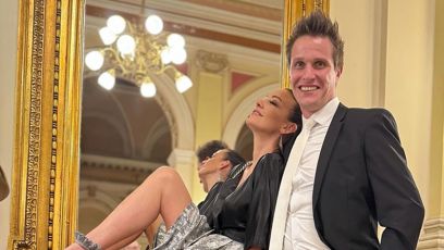FOTO: Agáta Hanychová s Miroslavem Dopitou na maturiťáku Korduly Stropnické. Z páru jen září zamilovanost.