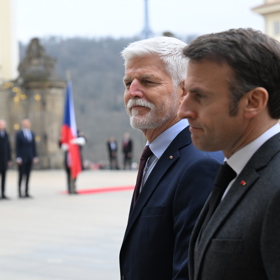 Prezident Petr Pavel přijal na Hradě francouzského prezidenta Emmanuela Macrona.
