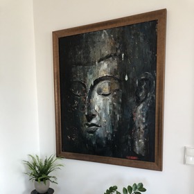 Obraz Buddhy ke cvičení jógy skvěle ladí.