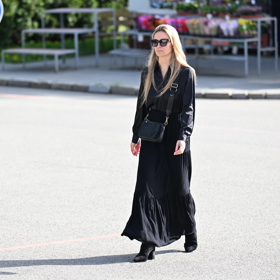 Lenka Limberská na pohřbu Denisy Cziglové.