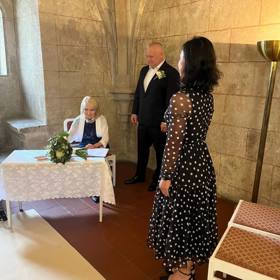 Jiří Kajínek se svou novomanželkou.