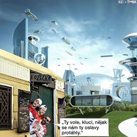 Vtip si utahuje z oslav hokejistů.