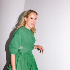 Návrhářka Tereza Vu na přehlídce.