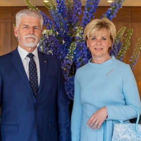 Prezident České republiky Petr Pavel se svou chotí Evou Pavlovou.