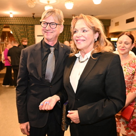 Dagmar Havlová s režisérem Jiřím Strachem.