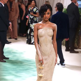 Opravdu neotřelý materiál ozdobil tělo zpěvačky jménem Tyla. Její šaty tvořila zrnka písku umně nainstalovaná do podoby večerní róby s megalomanskou vlečkou. Ovšem chodit se v ní příliš nedalo, celá armáda asistentů zpěvačku musela po koberci a schodištích pravidelně poponášet.