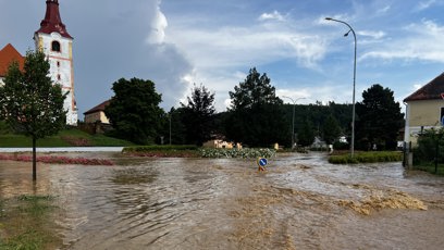 FOTO: Zaplavená obec Blížejov