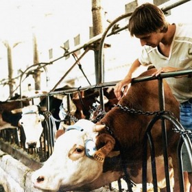 Šimon Plánička v areálu JZD.