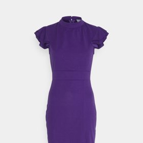 Pouzdrové midi šaty s volánkovými rukávy a stojáčkem, Wall G, 1 020 Kč