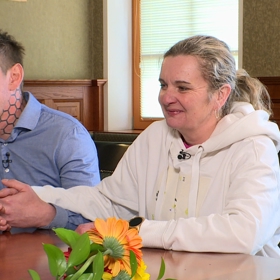 Renata se svým partnerem během setkání mezi osmi očima. 