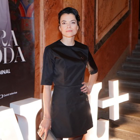 Herečka Jana Stryková v šatech Prada zazářila na premiéře minisérie Dcera národa.