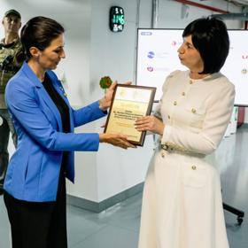 Markéta Pekarová Adamová na prenatálním oddělení, které funguje ve sklepení původní porodnice ve Lvově. 