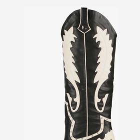 Kožené kovbojské boty s kontrastním zdobením, Lola Casademunt, 4 590 Kč