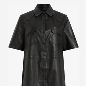 Košilové šaty z pravé kůže, AllSaints, 9 790 Kč