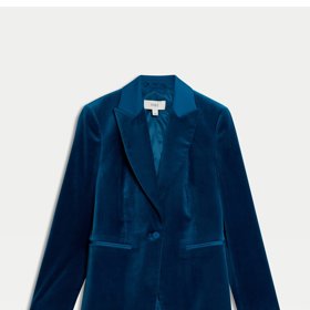 Sametové sako v modré barvě, Marks&Spencer, 2 159 Kč