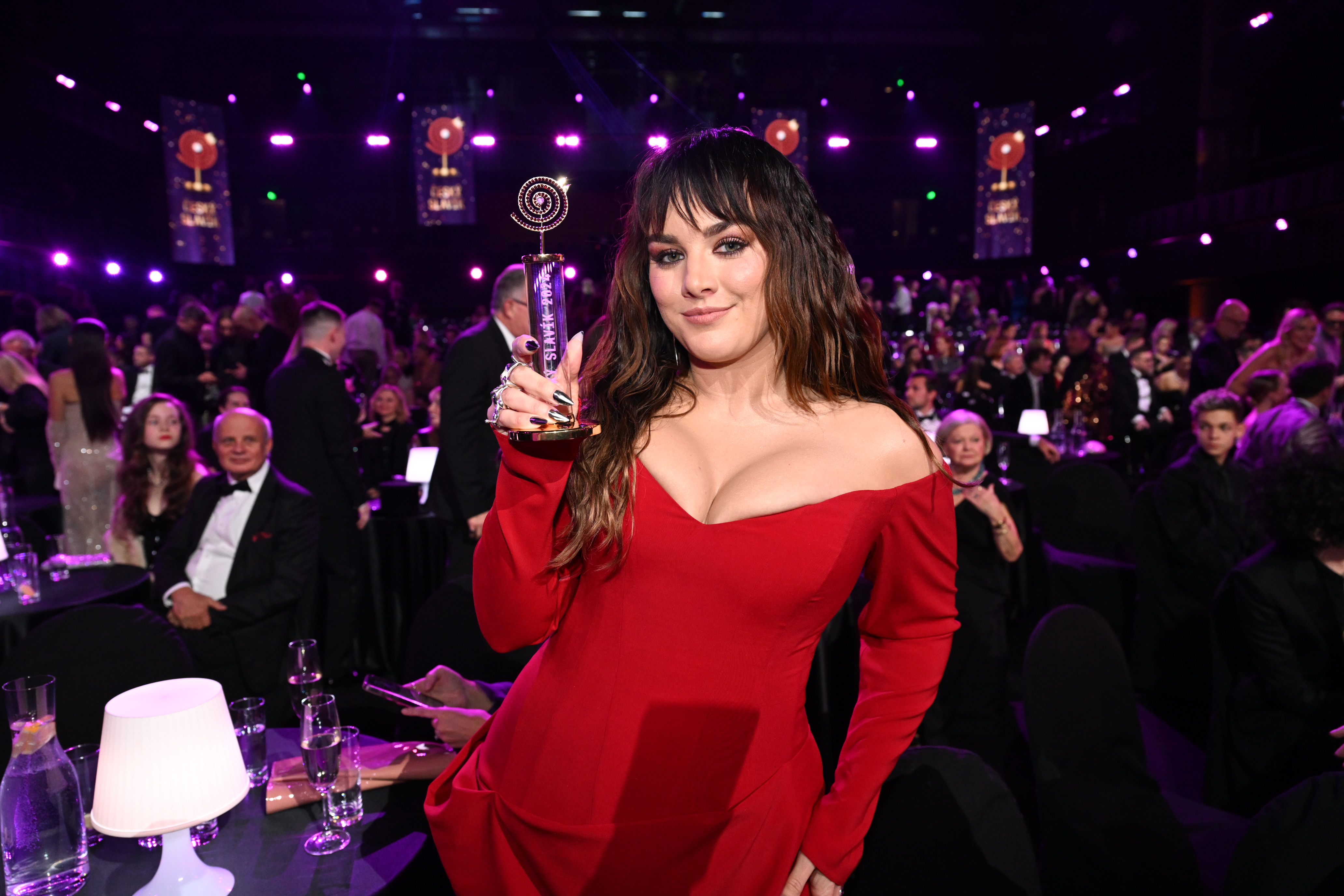 Hvězdy české populární hudby na předávání cen Český Slavík 2024. 