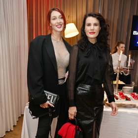 Kateřina Klinderová a Monika Timková na tiskovce k pořadu Bachelor.