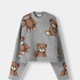 Krátký pulovr s medvídky, Bershka, 699 Kč