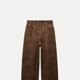 Široké kalhoty z imitace semiše, Zara, 719 Kč