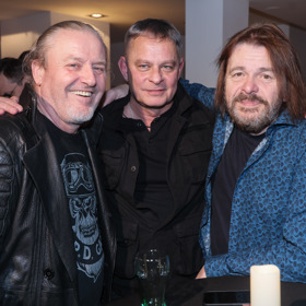 Josef Vojtek,  Filip Renč a Bohouš Josef na narozeninách Zdeňka Zelenky. 