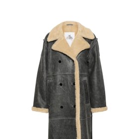 Šedivý shearling coat, Karen By Simonsen,  11 299 Kč