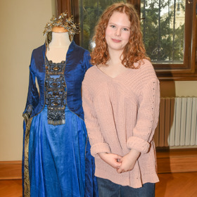 Sára Černochová z pohádky Tři princezny na tiskové konferenci k nové pohádce.