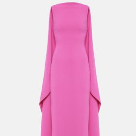 Růžové večerní šaty s kápí, Solace London, Mytheresa.com, 9 300 Kč