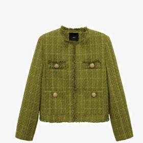 Zelenkavý buklé kabátek, Mango, 1 999 Kč