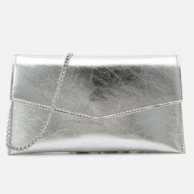 Stříbrné metalické psaníčko z imitace kůže, Anna Field, 580 Kč