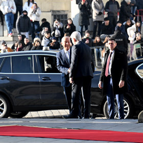Petr Pavel přivítal na Hradě portugalského prezidenta Marcela Rebela de Sousu.