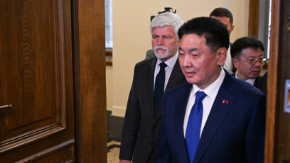 FOTO: Petr Pavel spolu s mongolským prezidentem.